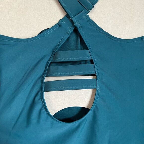 NWT Eddie Bauer One Piece Swimsuit Women’s Medium Bathing Suit Green High Neck - Picture 11 of 16